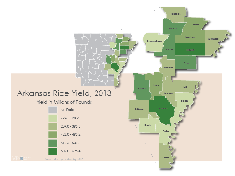 Arkansas Rice Yield, 2013